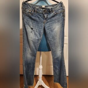 Silver Jeans Women's Light Blue Boot Cut Denim Low Rise